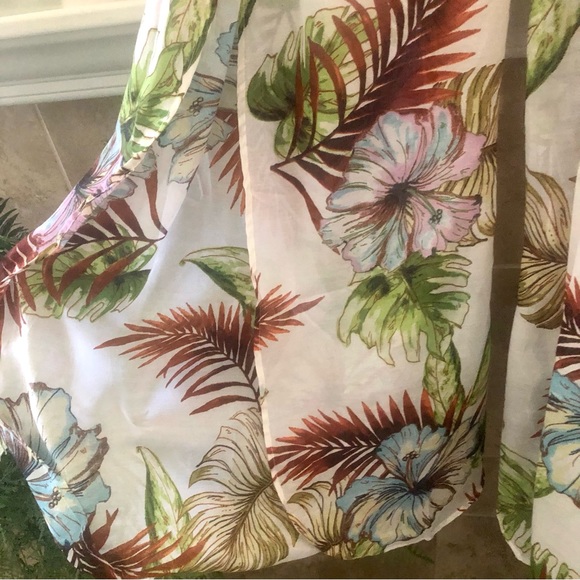 NWT! Tropical Summer Sheer Open Leg Palazzo Pants + Midriff Sz Medium - Picture 5 of 9